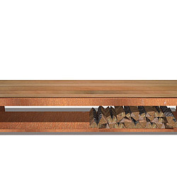 Forno Houtopslag Logg Bank 2000x400x430mm Corten (BHS2H)