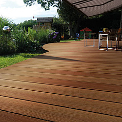 WPC 23x138mm Fiberdeck Premium | massief | 2-zijdig Teak 400cm
