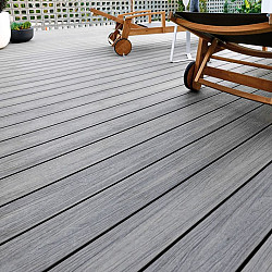 WPC 22,5x138mm FIberdeck Premium | ronde kamer | 2-zijdig | Dark Grey 500cm
