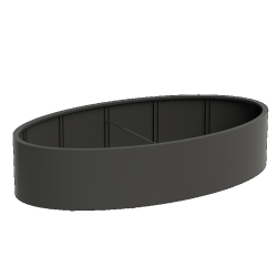 ELLIPSE met bodem 2800x1600x400mm Aluminium (AEL2)