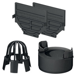 ACO Hexaline eindplaten set, onderuitloop Ø 110 mm en bladkorf