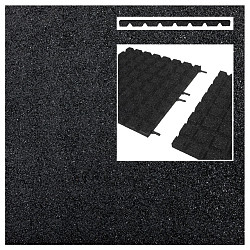 Aslon® SBR rubbertegel 1000x1000x40 mm zwart valhoogte 1.45 meter