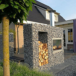 Steenkorf m50 - Classic Tuinhaard BBQ met houtopslag 180x180x50cm