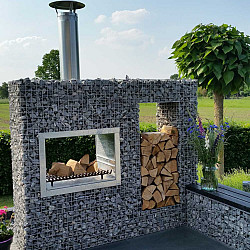 Steenkorf m50 - Classic Tuinhaard BBQ met houtopslag 180x180x50cm