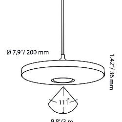 Opbouwlamp DISC PENDANT BLACK 100-230V