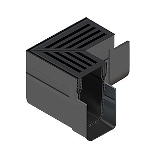 ACO SlimLine hoekstuk incl. zwart alu rooster