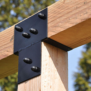 Koppelprofiel (T-profiel) per 2 stuks antraciet/zwart gepoedercoat