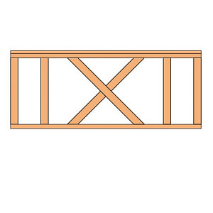 Hekwerk met kruis Douglas type A 178,5x73cm onbehandeld