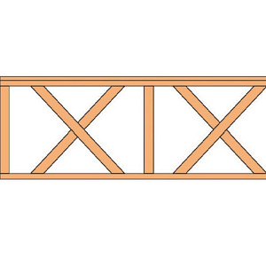 Hekwerk met kruis Douglas type B 228,5x73cm onbehandeld