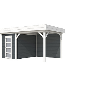 Vuren Topvision Premium Kiekendief 200x300cm en luifel 300cm wanden antraciet en basis wit