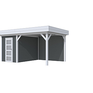 Vuren Topvision Premium Kiekendief 200x300cm en luifel 300cm wanden antraciet en basis lichtgrijs