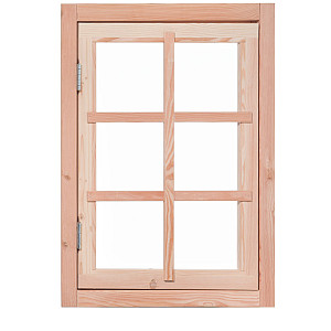 Douglas 6-ruits uitzetraam, 89,8x70,3 cm, kleurloos geïmpregneerd.