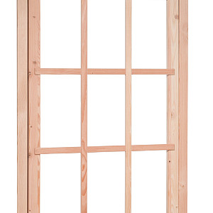 Douglas 9-ruits uitzetraam, 89,8x136,3 cm, kleurloos geïmpregneerd.