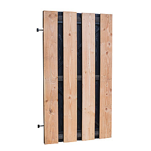 Douglas fijnbezaagde plankendeur met zwarte binnenzijde op zwart verstelbaar frame 100x180cm zwart o