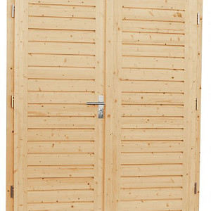 Vuren dubbele dichte opdekdeur met 5-puntssluiting 169x201cm onbehandeld