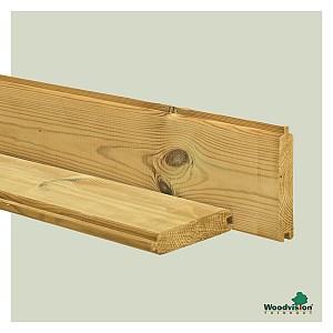 Grenen profielplank 2,8x14,5x300cm groen geïmpregneerd