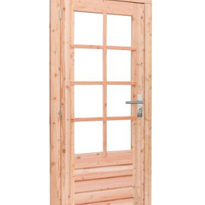 Douglas Enkele 8-ruits deur inclusief kozijn linksdraaiend 90x201cm onbehandeld