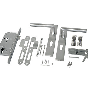 RVS luxe deurbeslagset SKG keurmerk met slotkast cilinder en slot Incl duimen