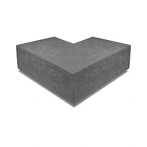 Artistone Oud Hollands hoekstuk traptreden 90° buiten 40x20cm Antraciet