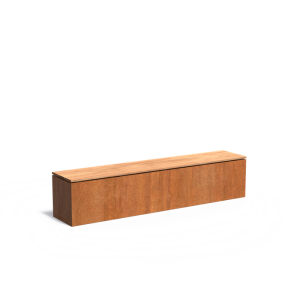 Sokkel met zitting 2000x400x430mm Corten 2mm (CKW30)