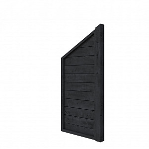 Vuren wandpakket t.b.v. enkelzijdige 1m zijwand kapschuur Comfort (incl. staander), zwart geïmpregne