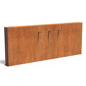 Corten Muur vrijstaand 3000x250x1200 (VCM2.1.3 (incl waterval + pomp))