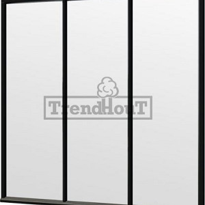 Steel Look raam 2230x2200mm zwart module H-01