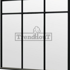 Steel Look raam 2230x2200mm zwart module H-02