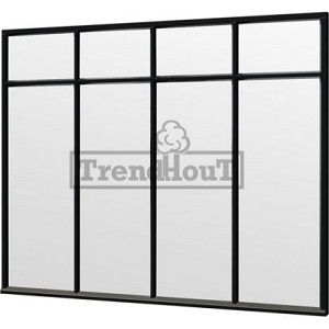 Steel Look raam 2760x2200mm zwart module C-02