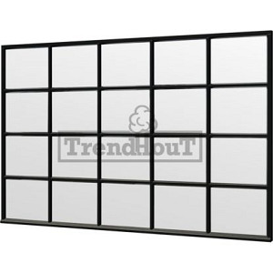 Steel Look raam 3405x2200mm zwart module E-04