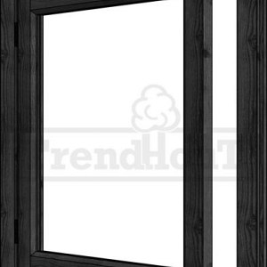 Steel Look vleugelraam 01 enkel DOUGLAS zwart, linksdraaiend  raam:754x905mm+kozijn:888x1039mm