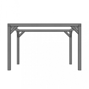 Vuren houtpakket 300x400cm, zwart gedompeld, tbv strak schaduwdoek 292x392cm