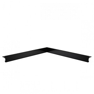 Aluminium daktrim binnenhoek, 4,5 x 4,5 x 40 cm, zwart RAL 9005.