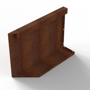 Bloembak Module+ Uitwendig hoekpaneel-Rechts (B) Corten 60x42cm