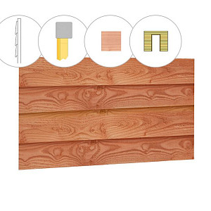 Zweeds Rabat douglas enkelzijdige wand C t.b.v. enkele deur 278,5x224cm onbehandeld