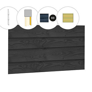 Zweeds Rabat plankenset douglas bij wand C 278,5x224cm zwart geïmpregneerd