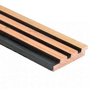 Douglas geschaafd triple profielplank 2,5x14x300cm onbehandeld | zwart