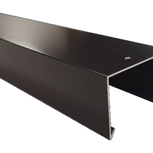 Aluminium afdekkap 4,5x6,1x179,5cm zwart RAL 9005