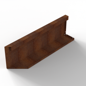 Component Module+ Uitwendig hoekpaneel-Rechts (B) 90x28cm Corten