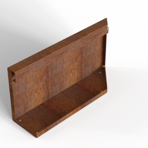 Bloembak Module+ Uitwendig hoekpaneel-Links (B) Corten 60x28cm