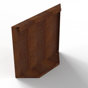 Bloembak Module+ Kopschot paneel (D) Corten 60x56cm