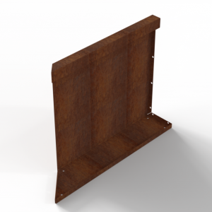 Bloembak Module+ Inwendig hoekpaneel-Rechts (C) Corten 60x56cm