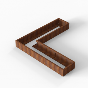 Bloembak Module+ L-vorm 60x240x240x28cm | Corten