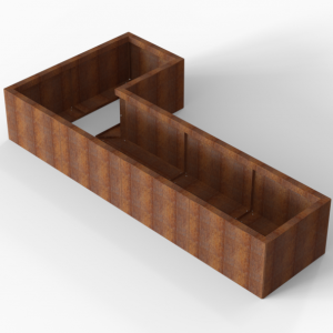 Plantenbak Module+ Corten 240x120x42cm (60cm diep) Corten