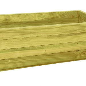 Bloembak rechthoek 39x100x50cm (HxBxD), groen geïmpregneerd