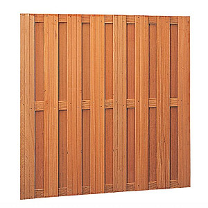 Hardhouten geschaafd plankenscherm 18-planks 14 mm recht verticaal/horizontaal 180x180cm