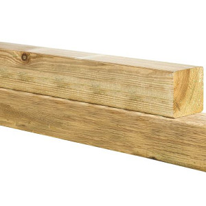 Midden-Europees vuren geschaafde paal 14x14x500cm groen geïmpregneerd