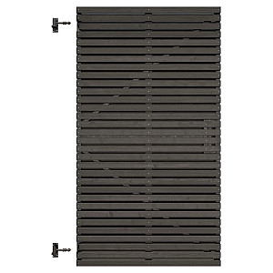 Grenen geschaafd latten deur op verstelbaar frame, horizontaal, 178x99x5cm zwart gespoten