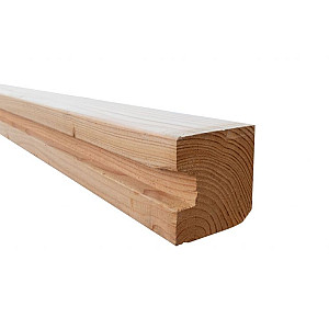 Douglas sleufpaal 9,5x9,5x300cm tbv 28 mm profielplanken, eindpaal, onbehandeld