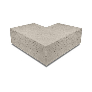 ArtiStone Oud Hollands hoekstuk traptreden 90° buiten 40x20cm Greige